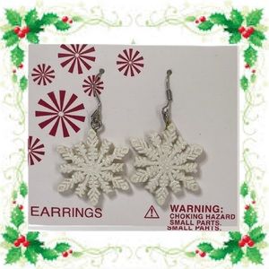 Snowflake Shimmer Holiday Earrings Winter Snowflakes Earrings